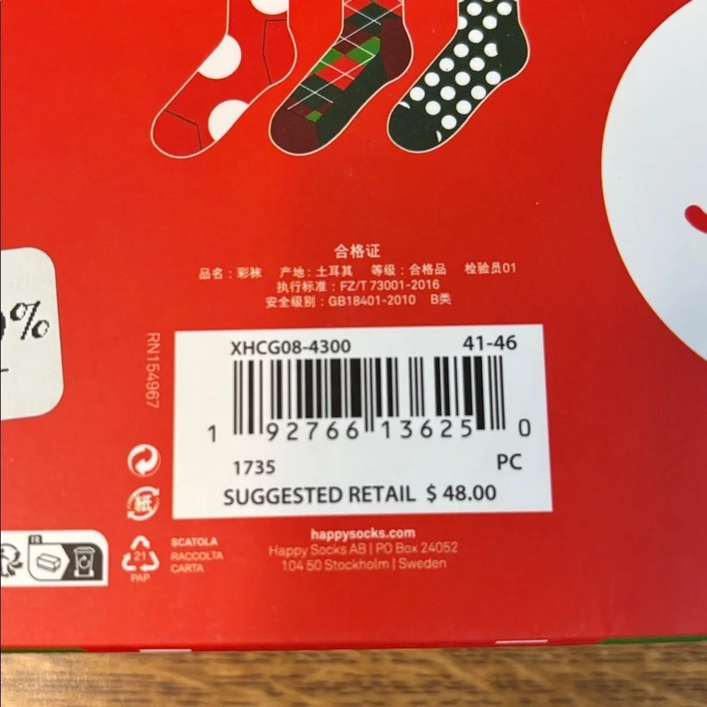 Happy Socks ~ Men's Cotton Socks Gift Box